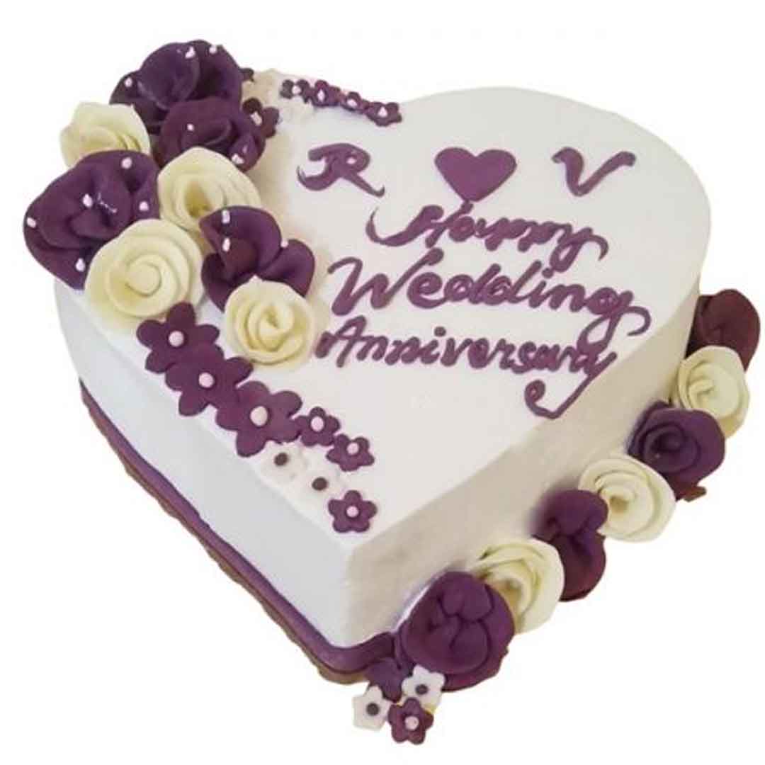 Heart Shape Anniversary Cake - anniversary cake - Cake Feasta