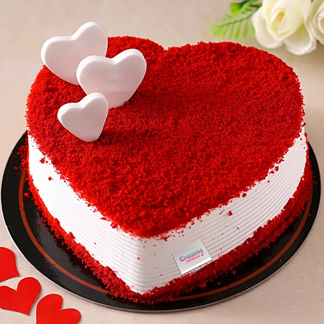 1kg Red Heart cake, Super Cake- Online Cake delivery in Noida, Cake Shops  with Midnight & Same Day Delivery